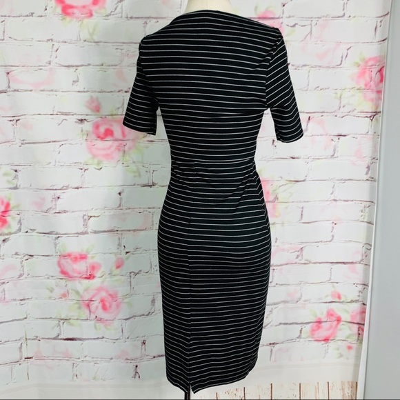 Lulus striped bodycon short sleeve midi dress - Picture 4 of 8